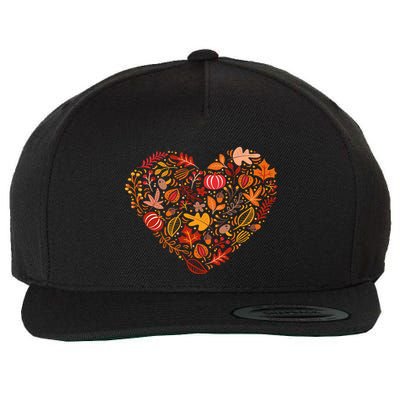 Pumpkin Heart Wool Snapback Cap