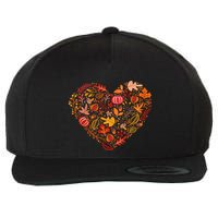 Pumpkin Heart Wool Snapback Cap