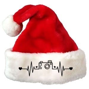 Photographer Heartbeat Photography Lovers Camera Novelty Premium Christmas Santa Hat