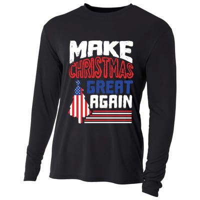 Patriotic Holiday Quote Make Christmas Great Again Great Gift Cooling Performance Long Sleeve Crew