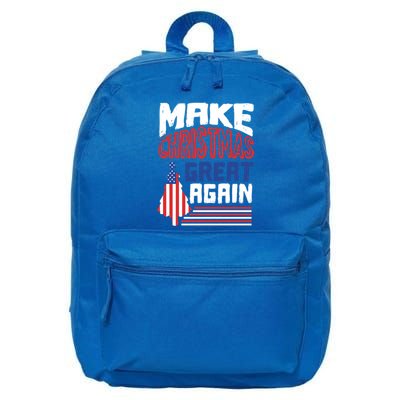 Patriotic Holiday Quote Make Christmas Great Again Great Gift 16 in Basic Backpack