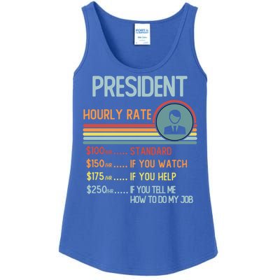 President Hourly Rate Gift Retro Job Title Gift Ladies Essential Tank