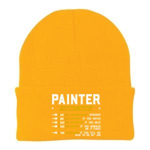 Painter Hourly Rate Funny Painting Professional Painter Cool Gift Knit Cap Winter Beanie