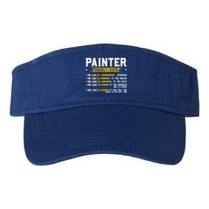 Painter Hourly Rate Funny Painting Professional Painter Cool Gift Valucap Bio-Washed Visor