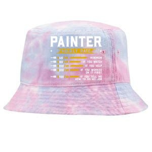 Painter Hourly Rate Funny Painting Professional Painter Cool Gift Tie-Dyed Bucket Hat