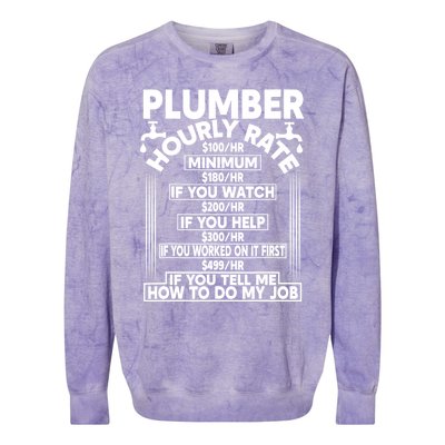 Plumber Hourly Rate Colorblast Crewneck Sweatshirt