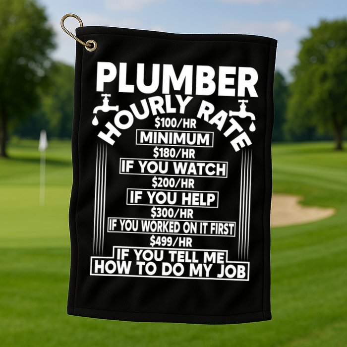 Plumber Hourly Rate Golf Towel