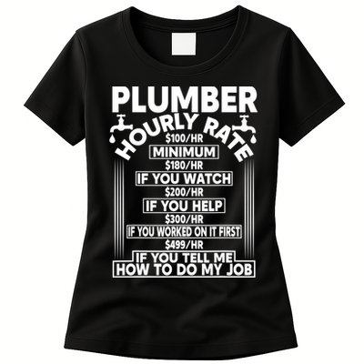 Plumber Hourly Rate Womens T-Shirt