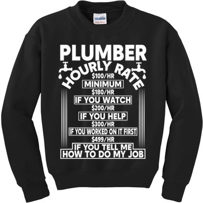 Plumber Hourly Rate Kids Sweatshirt