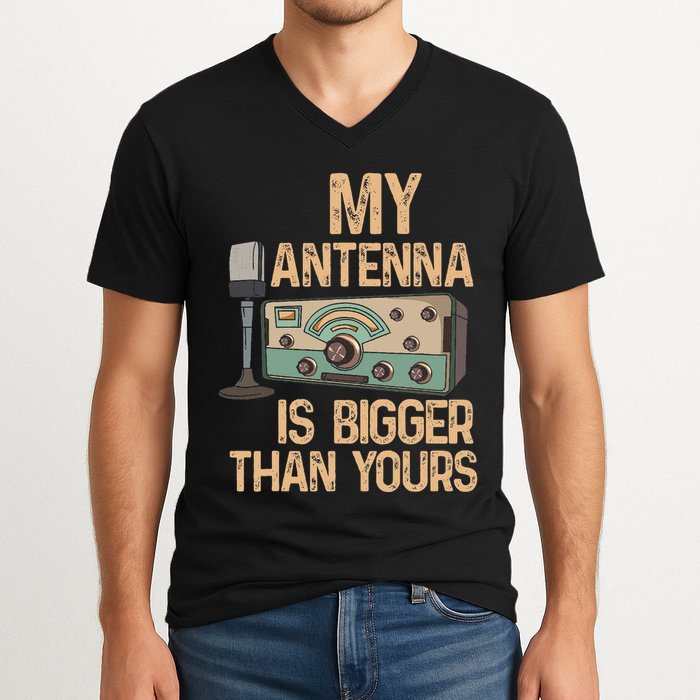 Pride Ham Radio Operator  My Antenna Isn Bigger Than Yours  V-Neck T-Shirt