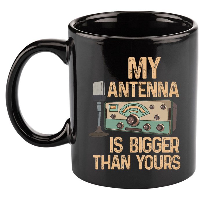 Pride Ham Radio Operator  My Antenna Isn Bigger Than Yours  11oz C Handle Ceramic Mug