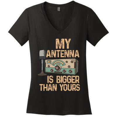 Pride Ham Radio Operator  My Antenna Isn Bigger Than Yours  Women's V-Neck T-Shirt
