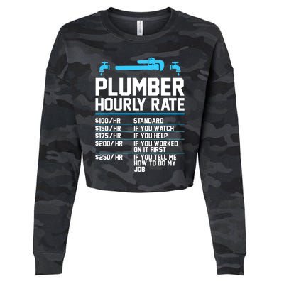 Plumber Hourly Rate - Funny Plumbing Cropped Pullover Crew