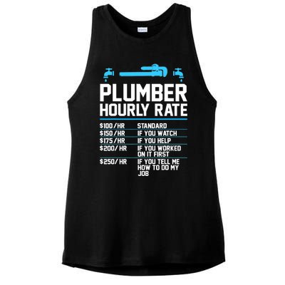 Plumber Hourly Rate - Funny Plumbing Ladies PosiCharge Tri-Blend Wicking Tank