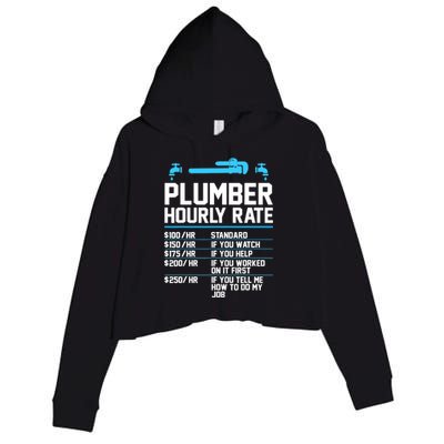 Plumber Hourly Rate - Funny Plumbing Crop Fleece Hoodie