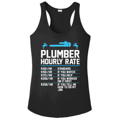 Plumber Hourly Rate - Funny Plumbing Ladies PosiCharge Competitor Racerback Tank