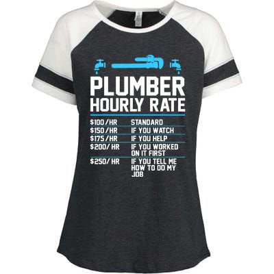 Plumber Hourly Rate - Funny Plumbing Enza Ladies Jersey Colorblock Tee