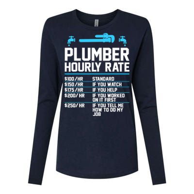 Plumber Hourly Rate - Funny Plumbing Womens Cotton Relaxed Long Sleeve T-Shirt