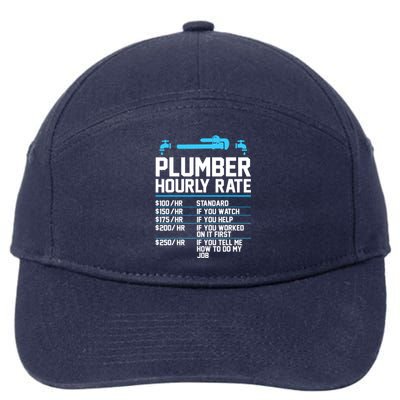 Plumber Hourly Rate - Funny Plumbing 7-Panel Snapback Hat