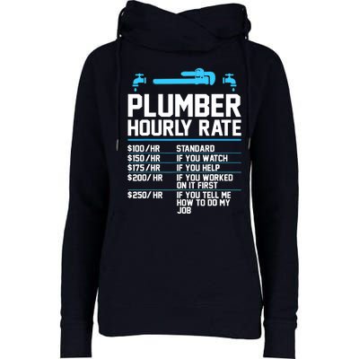 Plumber Hourly Rate - Funny Plumbing Womens Funnel Neck Pullover Hood