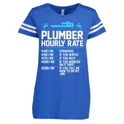 Plumber Hourly Rate - Funny Plumbing Enza Ladies Jersey Football T-Shirt