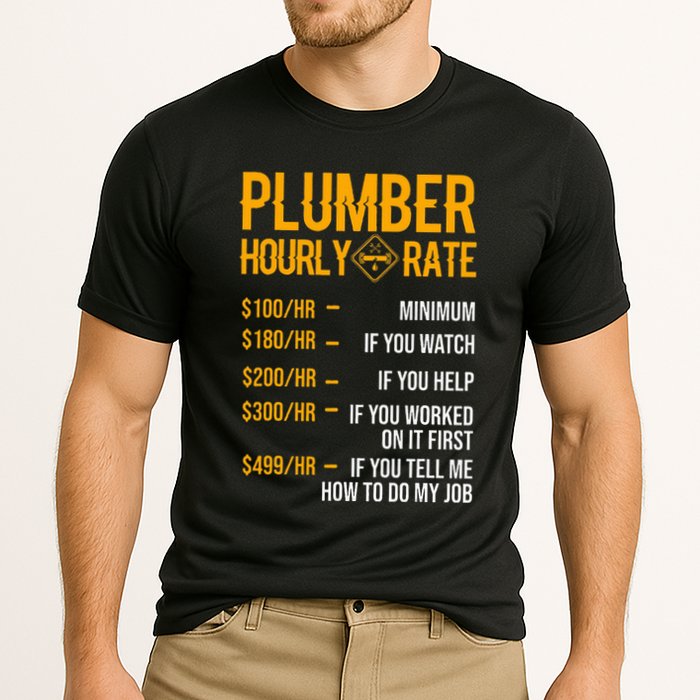 Plumber Hourly Rate Plumber Cooling Performance Crew T-Shirt