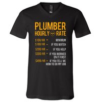 Plumber Hourly Rate Plumber V-Neck T-Shirt