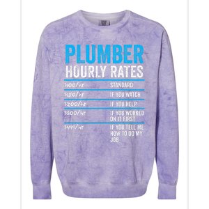 Plumber Hourly Rate Funny Description Of Services With Price Colorblast Crewneck Sweatshirt