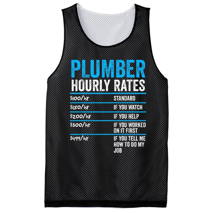 Plumber Hourly Rate Funny Description Of Services With Price Mesh Reversible Basketball Jersey Tank