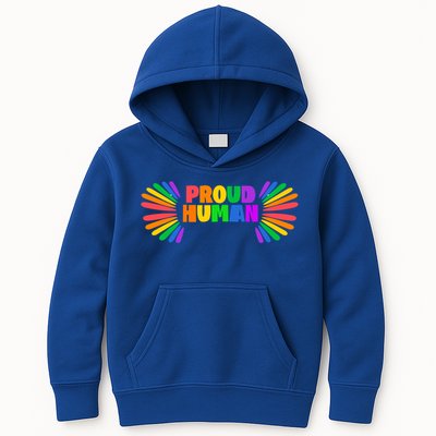 Proud Hu Rainbow Valentine Colorful For Lgbtq Community Gift Kids Hoodie