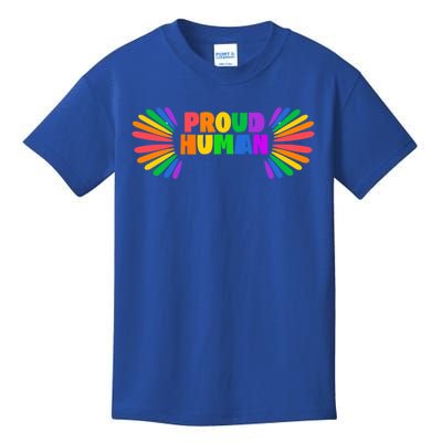 Proud Hu Rainbow Valentine Colorful For Lgbtq Community Gift Kids T-Shirt