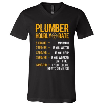 Plumber Hourly Rate Plumber V-Neck T-Shirt