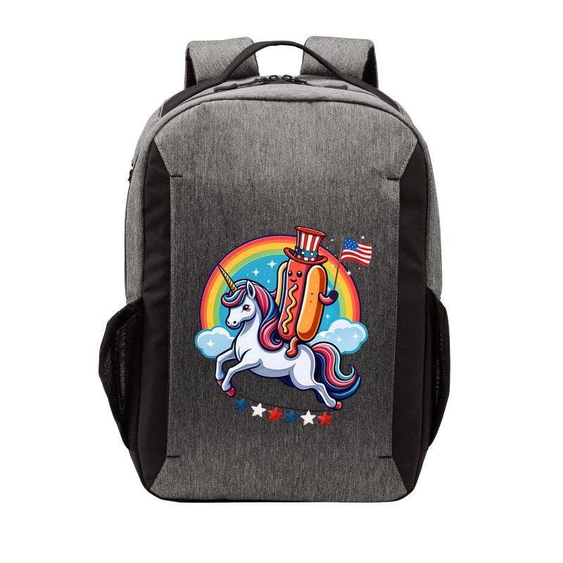 Patriotic Hotdog Riding Unicorn 4th Of July American Flag Vector Backpack