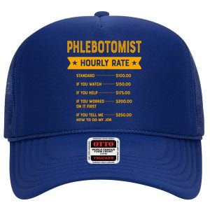 Phlebotomist Hourly Rate Labour Day Phlebotomy Workers Day Gift High Crown Mesh Back Trucker Hat