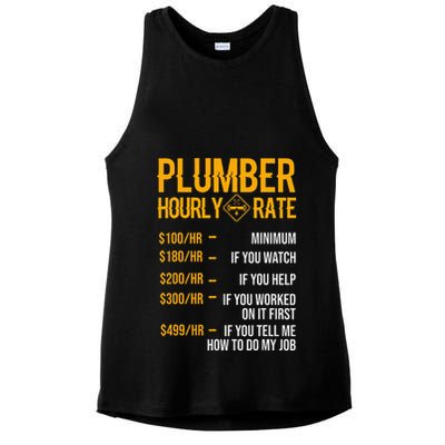 Plumber Hourly Rate For Plumbers Ladies PosiCharge Tri-Blend Wicking Tank