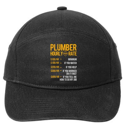 Plumber Hourly Rate For Plumbers 7-Panel Snapback Hat