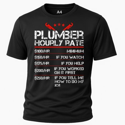 Plumber Hourly Rate Funny Plumbing Worker Labor Cooling Performance Crew T-Shirt