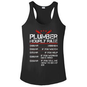 Plumber Hourly Rate Funny Plumbing Worker Labor Ladies PosiCharge Competitor Racerback Tank