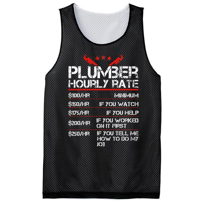 Plumber Hourly Rate Funny Plumbing Worker Labor Mesh Reversible Basketball Jersey Tank