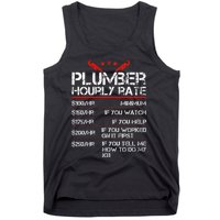 Plumber Hourly Rate Funny Plumbing Worker Labor Tank Top