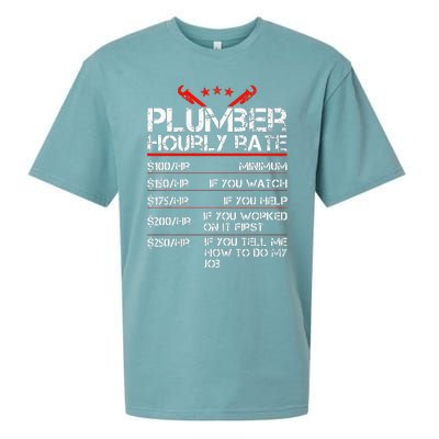 Plumber Hourly Rate Funny Plumbing Worker Labor Sueded Cloud Jersey T-Shirt