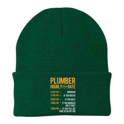 Plumber Hourly Rate Funny Plumbing Worker Labor Knit Cap Winter Beanie