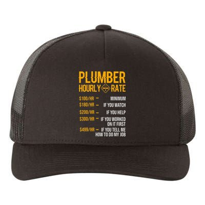 Plumber Hourly Rate Funny Plumbing Worker Labor Yupoong Adult 5-Panel Trucker Hat