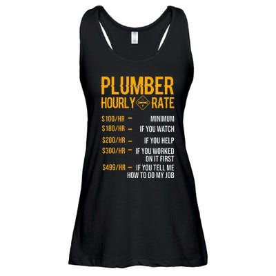 Plumber Hourly Rate Funny Plumbing Worker Labor Ladies Essential Flowy Tank