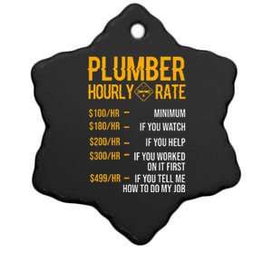 Plumber Hourly Rate Funny Plumbing Worker Labor Ceramic Star Ornament