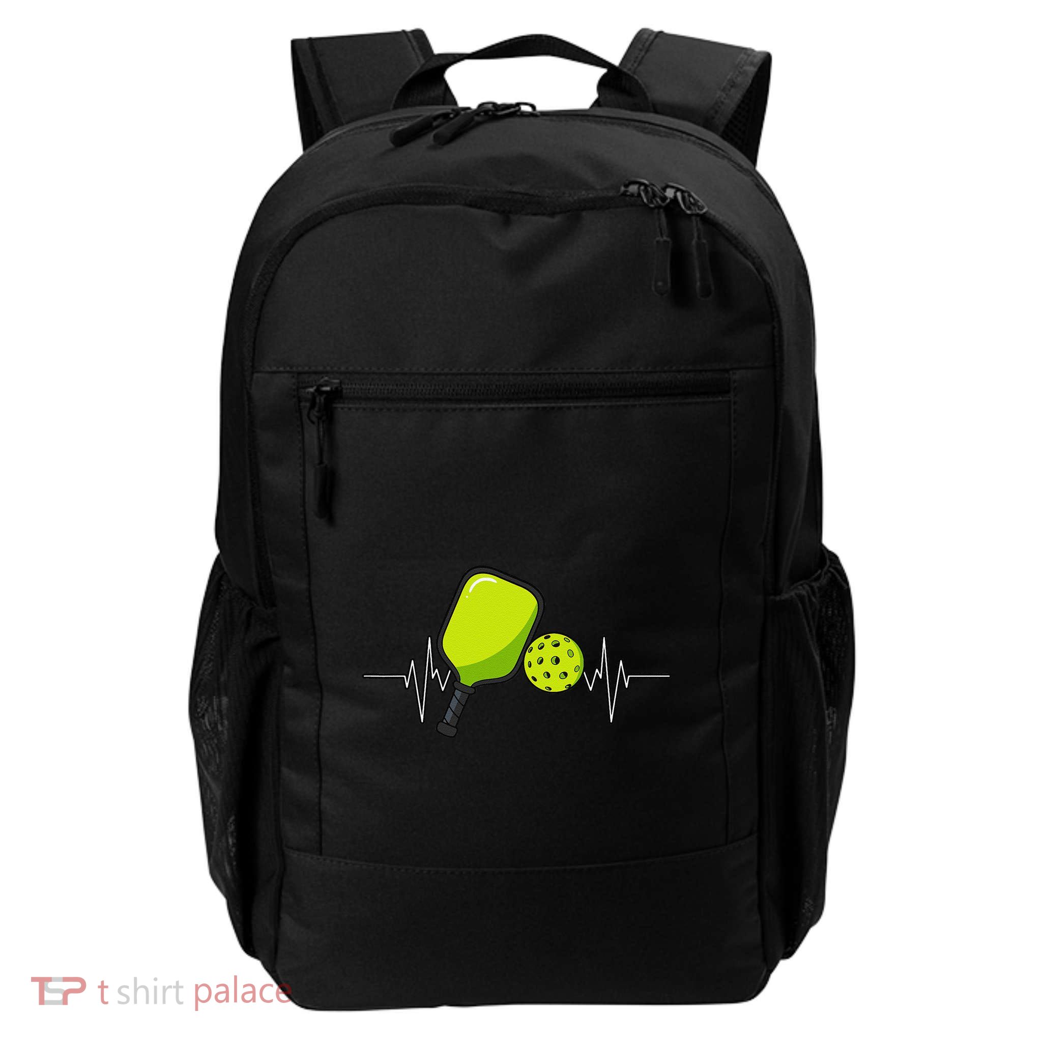 Pickleball Heartbeat Racket Sports Lovers Paddleball Players Daily Commute Backpack