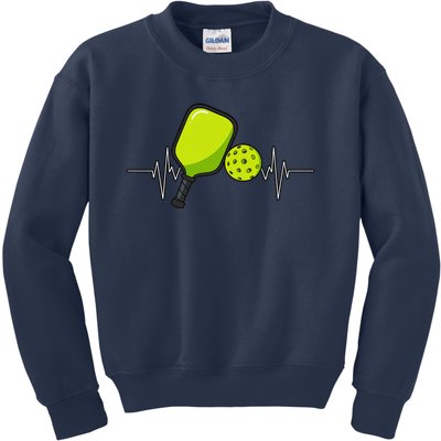 Pickleball Heartbeat Racket Sports Lovers Paddleball Players Kids Sweatshirt