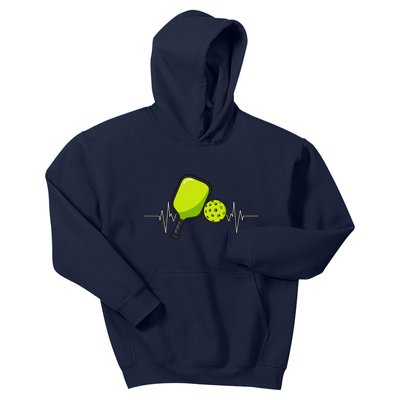 Pickleball Heartbeat Racket Sports Lovers Paddleball Players Kids Hoodie