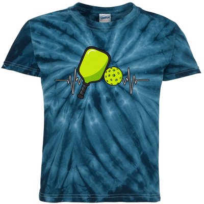 Pickleball Heartbeat Racket Sports Lovers Paddleball Players Kids Tie-Dye T-Shirt