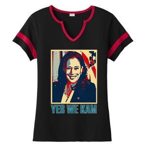 President Harris Retro Yes We Kam Ladies Halftime Notch Neck Tee